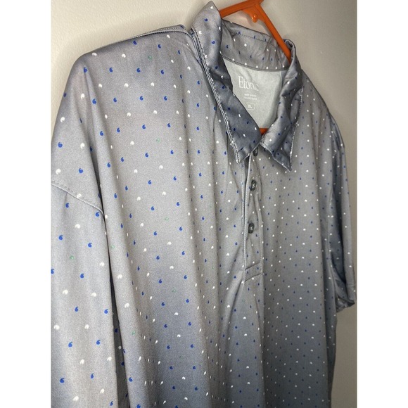 Etonic Size XLARGE Gray Short Sleeve Geometric Print Golf Shirt - Picture 4 of 9
